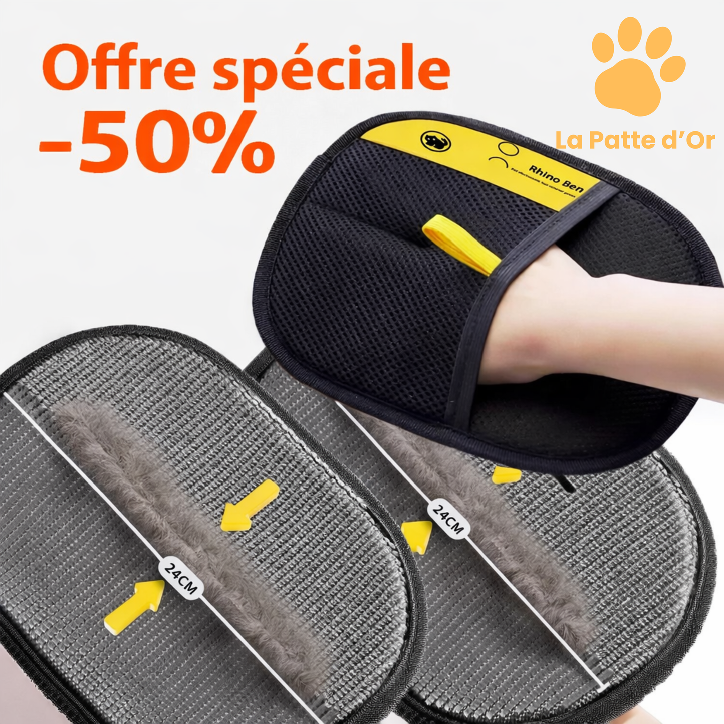 L'Attrape-Poils Magique – Gant de Brossage & Nettoyage Double Face